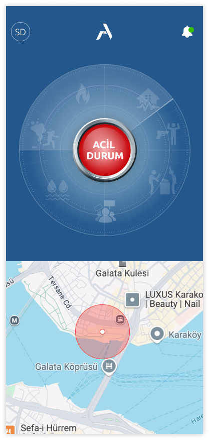 Panik Butonu Ekranı