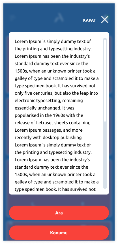 Yönetici Ekranı Not Pop Up