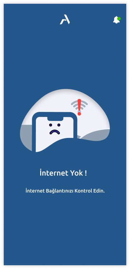 İnternet Yok Hata Ekranı